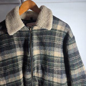 Vtg Woolrich Flannel Zipper Wool Lumberjack Plaid Jacket - Women's Large